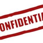 A red and white confidential stamp on top of it.