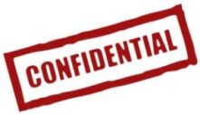A red and white confidential stamp on top of it.